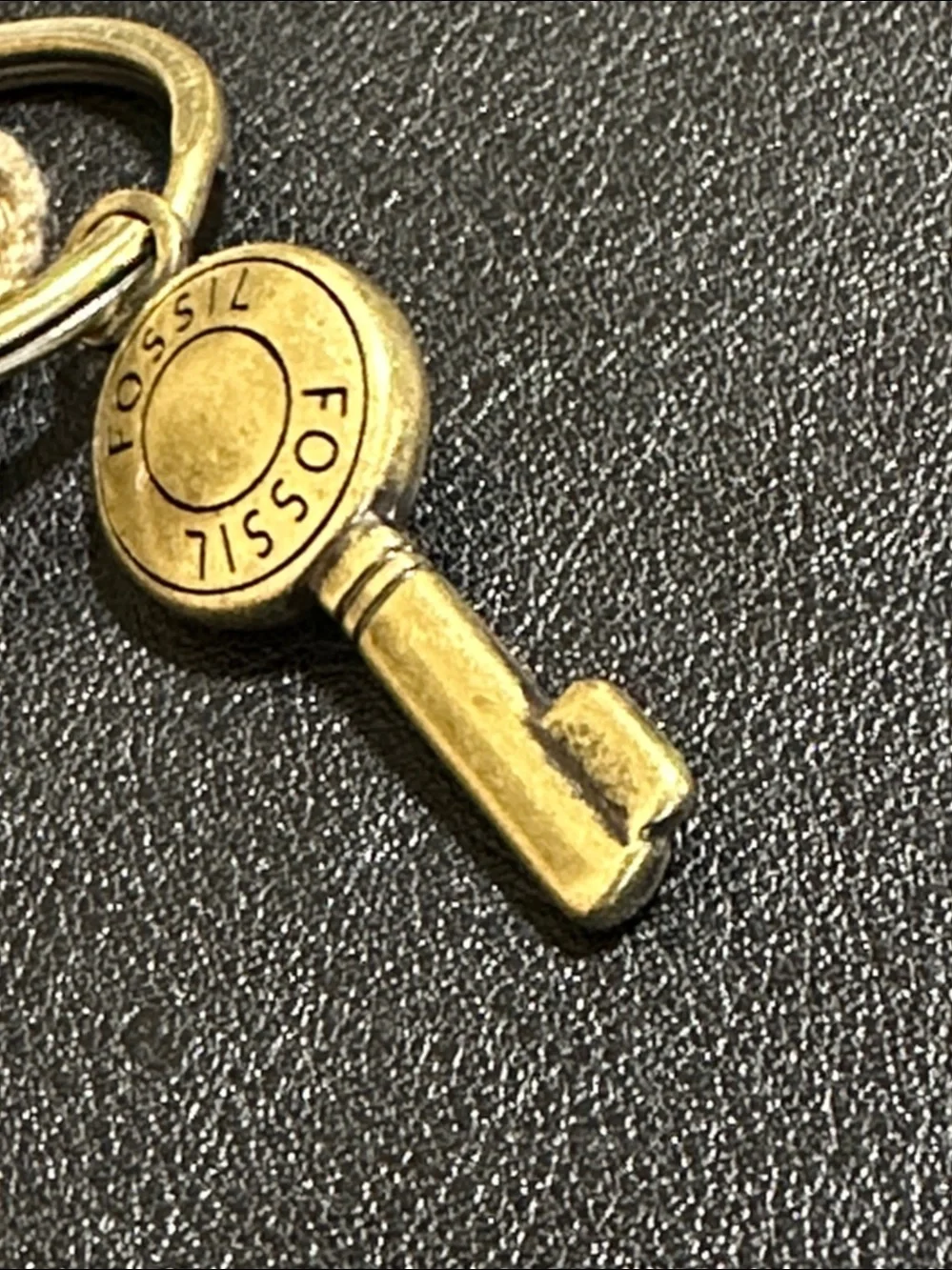 Fossil Vintage Multicolor Strap Brass Signed Key Chain